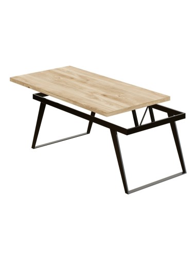 Mesa metálica elevable roble