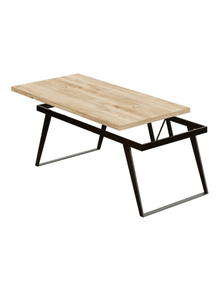 Mesa metálica elevable roble