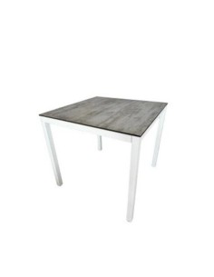Mesa Cosmos blanca y tablero vintage 80x80