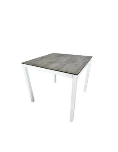 Mesa Cosmos blanca y tablero vintage 80x80